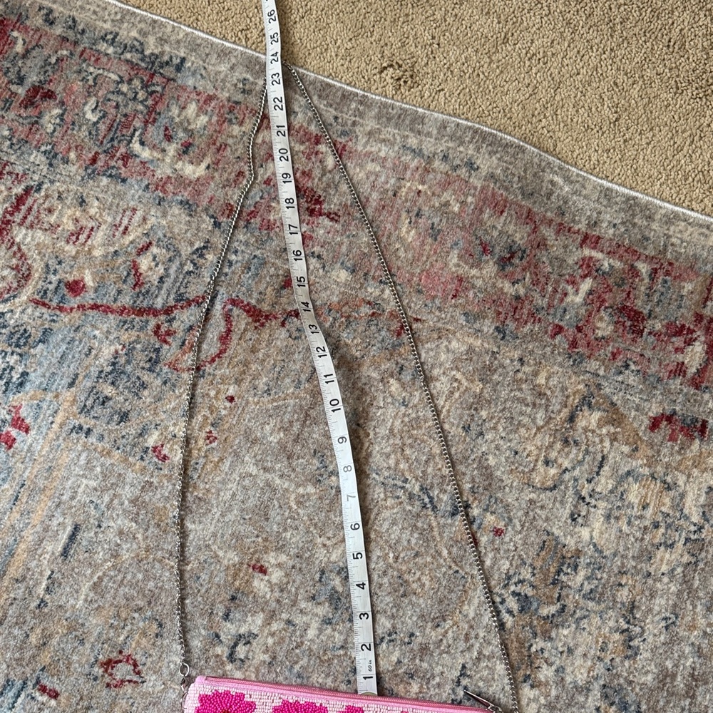Floral Pink Beaded Clutch - Picture 8 of 8